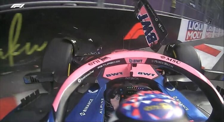 Colapinto chocó en el final de la Q1 y terminó 16° en la clasificación del GP de Azerbaiyán