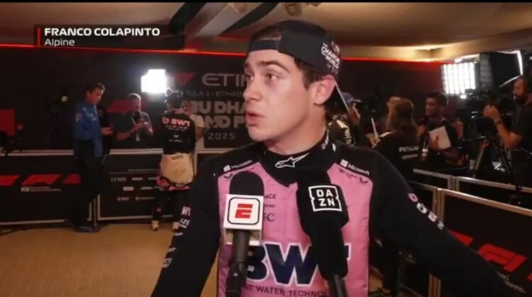 Colapinto tras su viernes en Yas Marina: “Tenemos que entender por qué y cómo podemos mejorar para la clasificación”