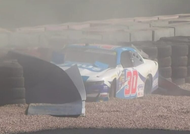 Se quedó sin frenos: fuerte accidente de Baltazar Leguizamón en su debut en la NASCAR