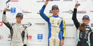 F4 Ligier: Lázaro Bainotti subió otra vez al podio tras una gran carrera en New Jersey